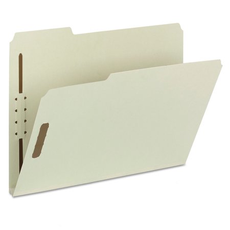 Smead 1" Pressboard Folder, Letter, Gray/Green, PK25 15003